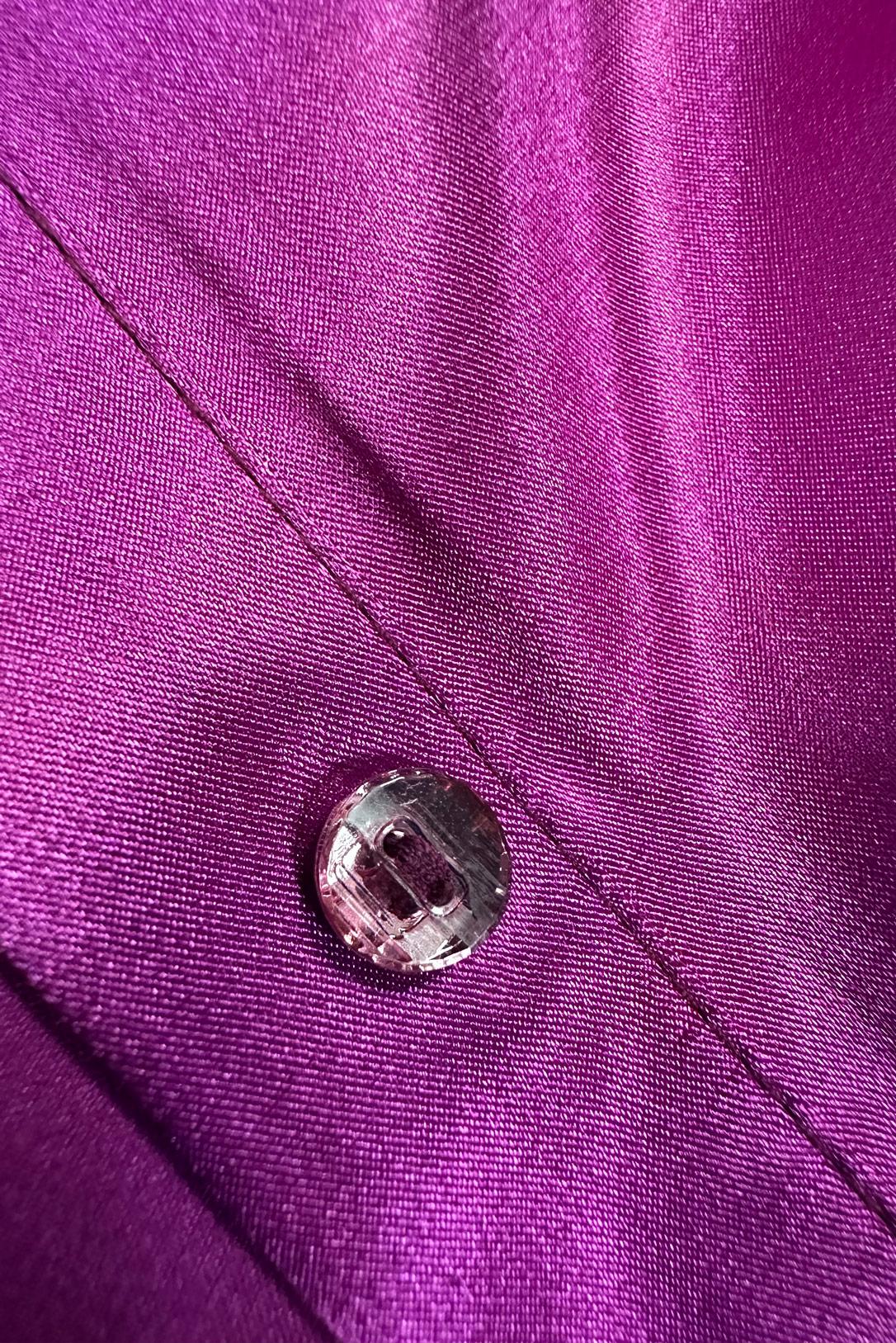 Tesettür giyim FUŞYA DÜĞMELİ SATEN BLUZ 43755